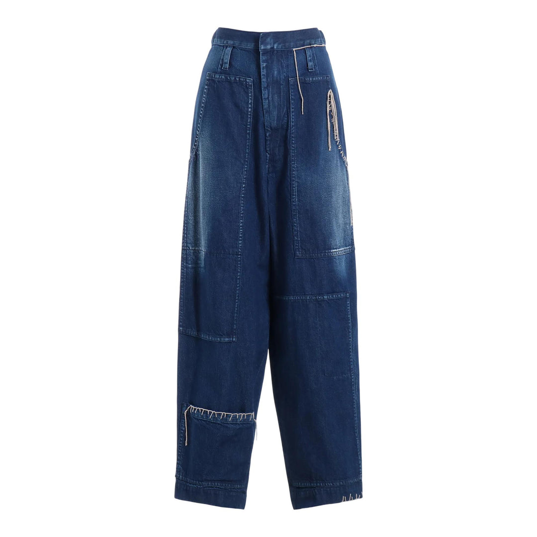 Club21 - Y's - Patched-Pocket Pants - JEANS - Blue