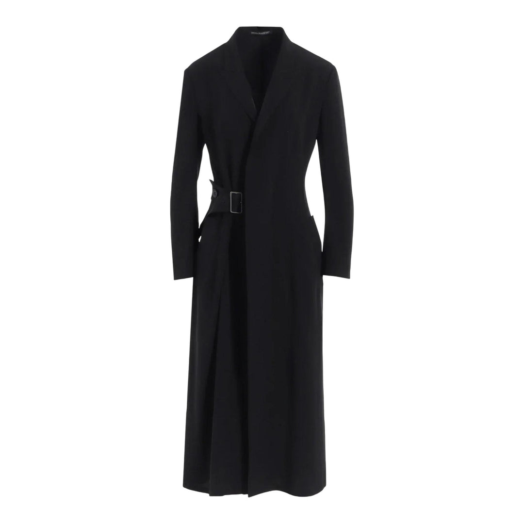 Club21 - Y's - Waist Belt Coat - COATS - Black