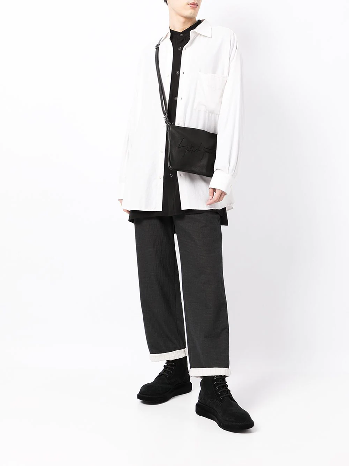 Yohji-Yamamoto-Discord-Signature-L-Sacoche-Bag- Black-2