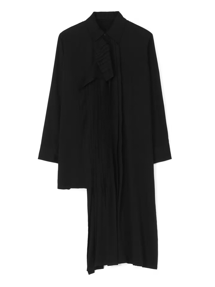 Yohji-Yamamoto-Front-Wide-Pintucks-Blouse-Black-1