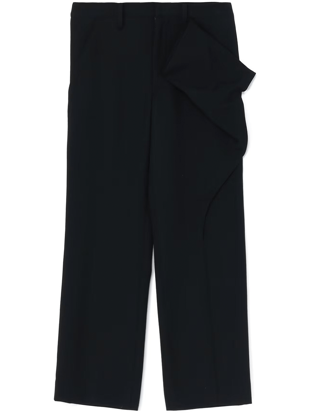 Yohji-Yamamoto-Left-Front-Tucked-Pants-Black-1