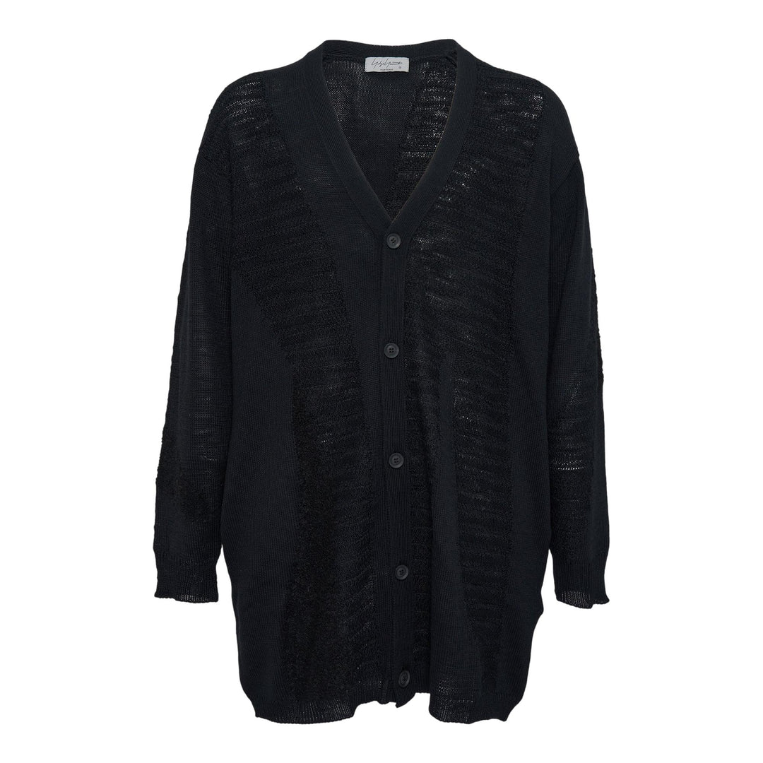 Club21 - Yohji Yamamoto - Combination V Neck Cardigan - CARDIGANS - Black