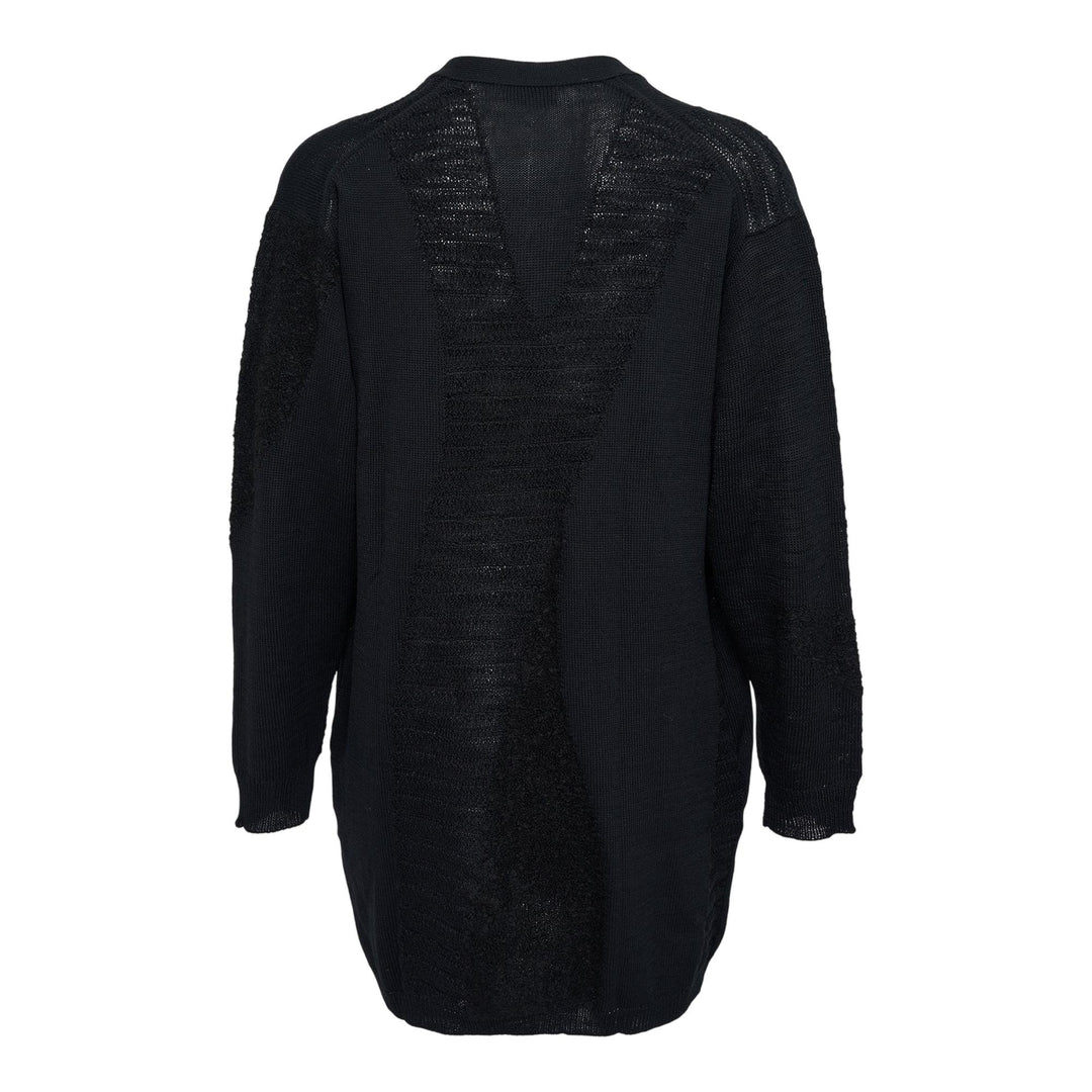 Club21 - Yohji Yamamoto - Combination V Neck Cardigan - CARDIGANS - Black