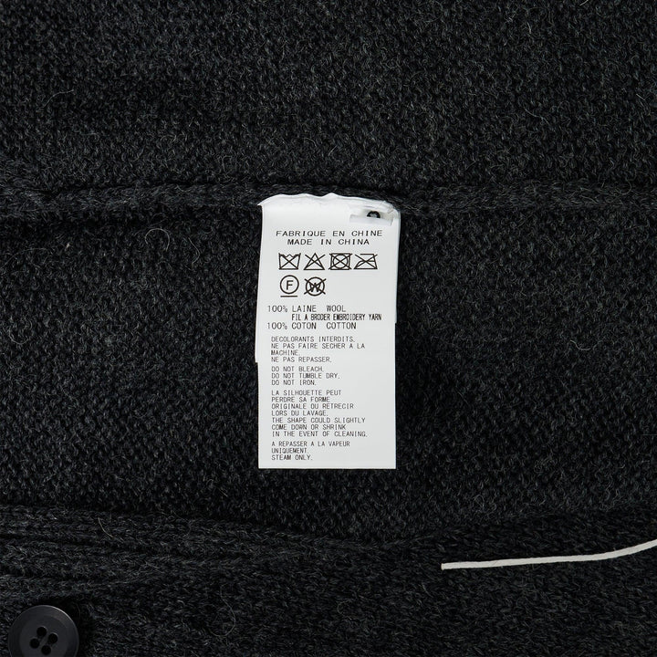 Club21 - Yohji Yamamoto - Embroidery V Neck Cardigan - CARDIGANS - Charcoal