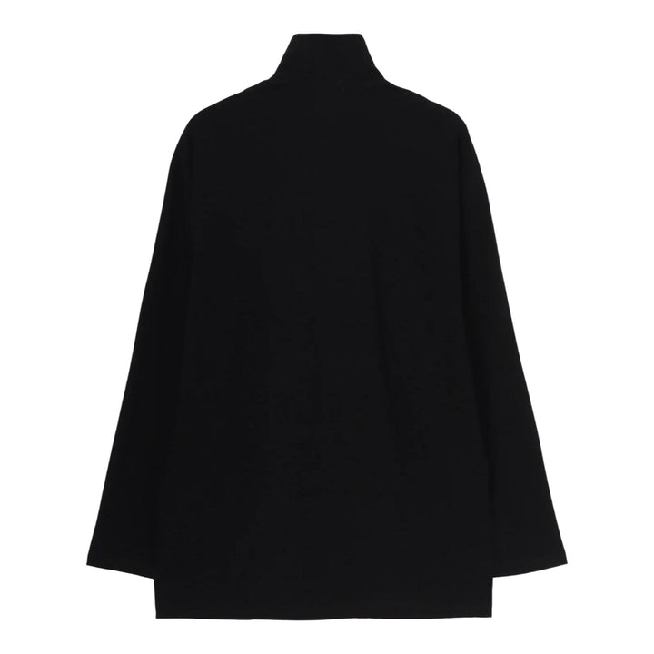 Club21 - Yohji Yamamoto - Padded Collar Half Zip Long Sleeve Hoodie - SWEATSHIRTS - Black