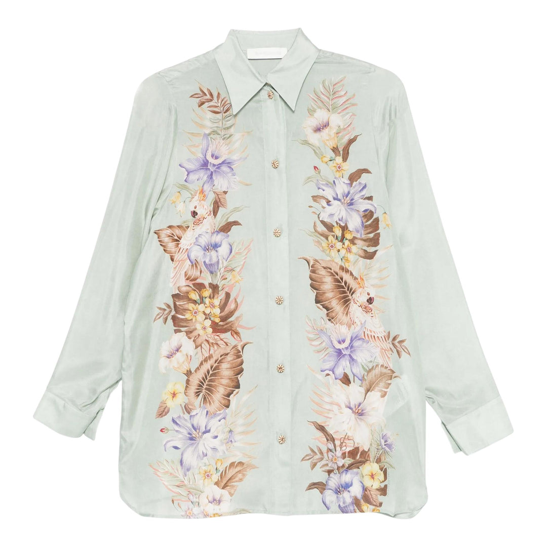 Club21 - ZIMMERMANN - Coco Relaxed Shirt - BLOUSES - Green