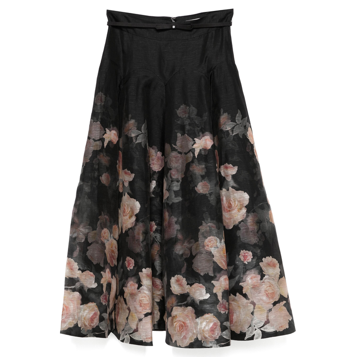ZIMMERMANN_Crush_Flared_Midi_Skirt_Black
