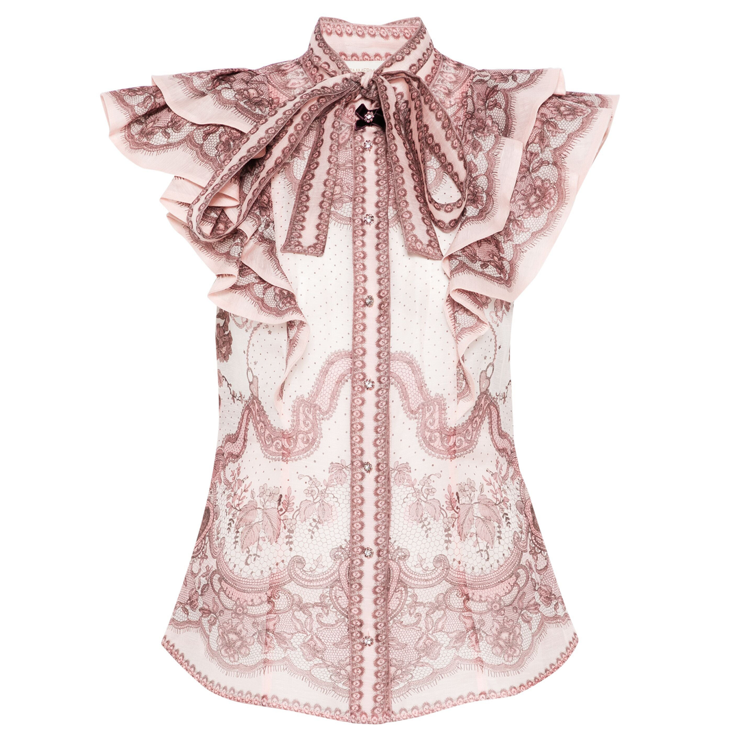ZIMMERMANN_Crush_Frilled_Fitted_Blouse_Pink