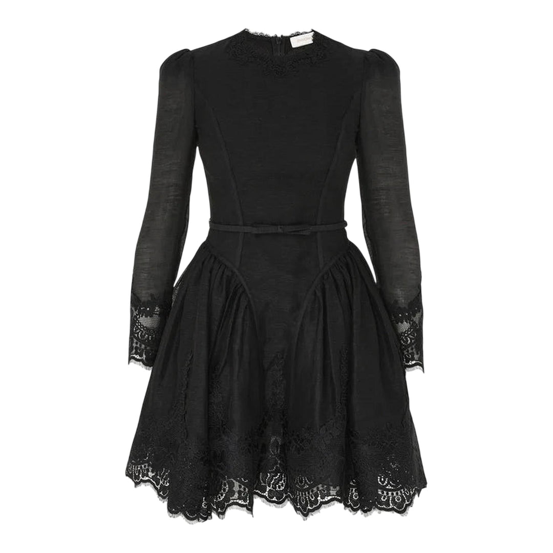 Club21 - ZIMMERMANN - Hypnotic Lace Trim Mini Dress - WOVEN DRESSES - Black