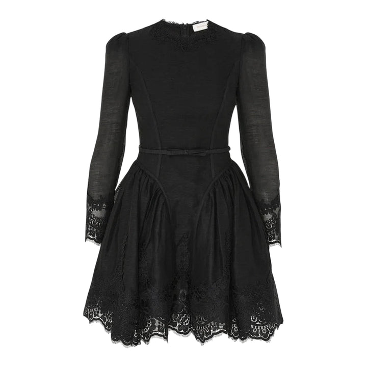 Club21 - ZIMMERMANN - Hypnotic Lace Trim Mini Dress - WOVEN DRESSES - Black