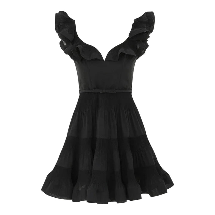 Club21 - ZIMMERMANN - Pleated Frill Mini Dress - WOVEN DRESSES - Black