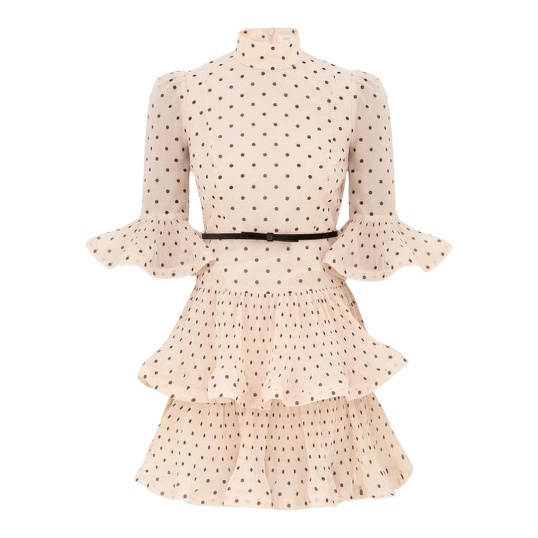 Club21 - ZIMMERMANN - Pleated Sleeved Mini Dress - WOVEN DRESSES - Polka Dots