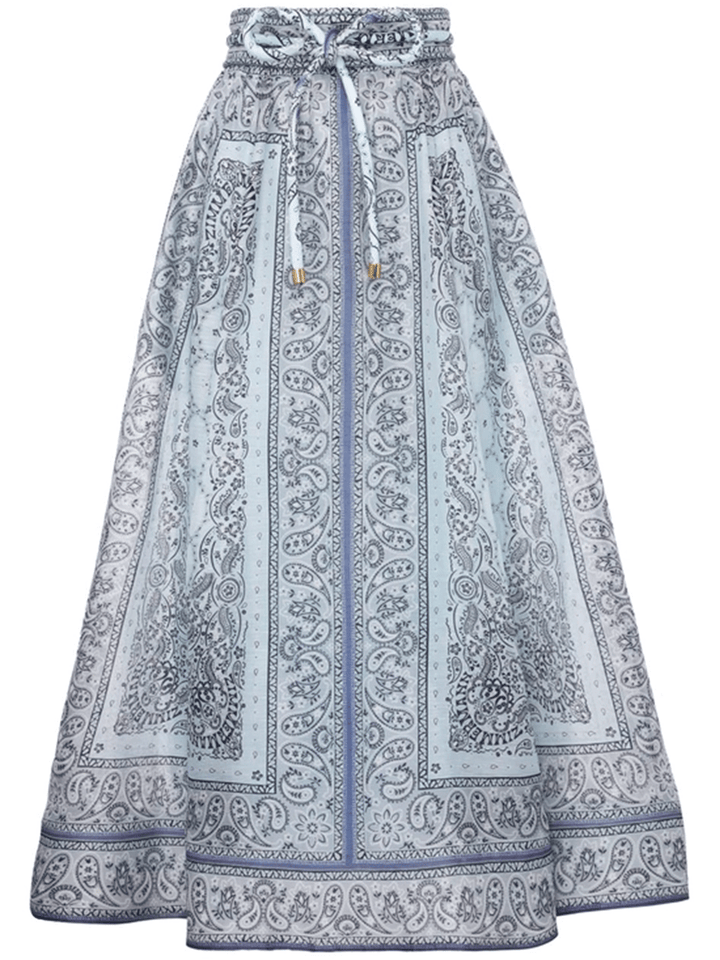 Zimmermann-Matchmaker-Gathered-Midi-Skirt-Blue-1