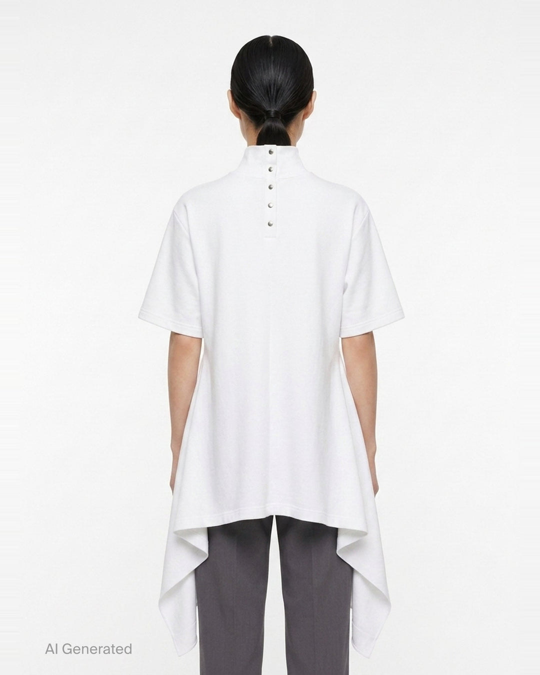 Asymmetric Cotton Jersey Tee | Alaïa | Club21 - back