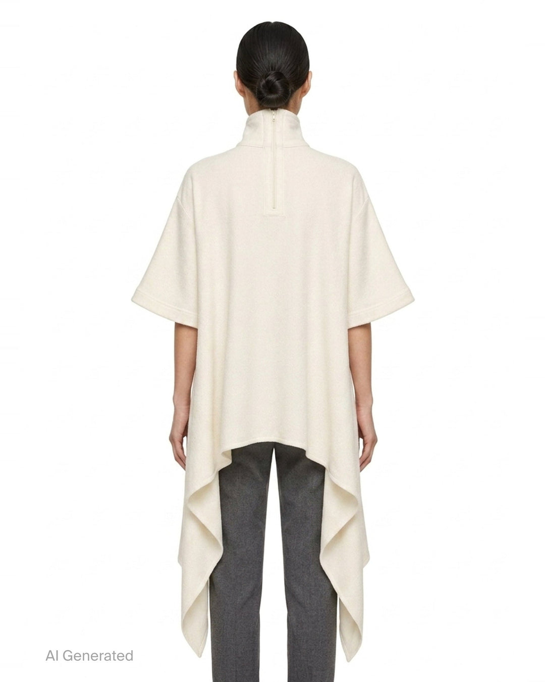 Asymmetric Turtleneck Top | Alaïa | Club21 - back