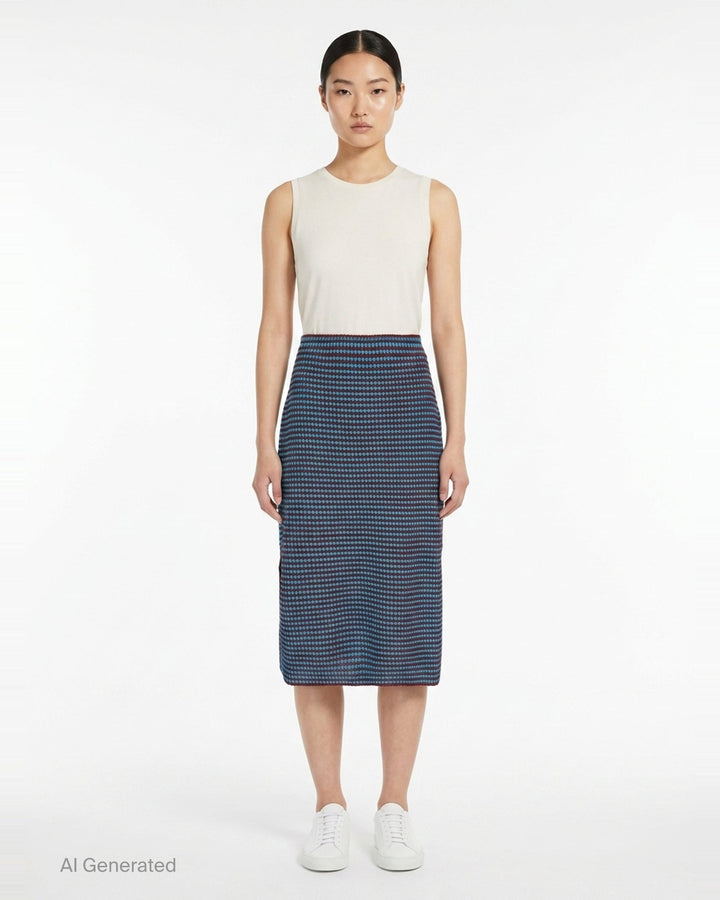 Crochet Knit Pencil Skirt | Alaïa | Club21 - front