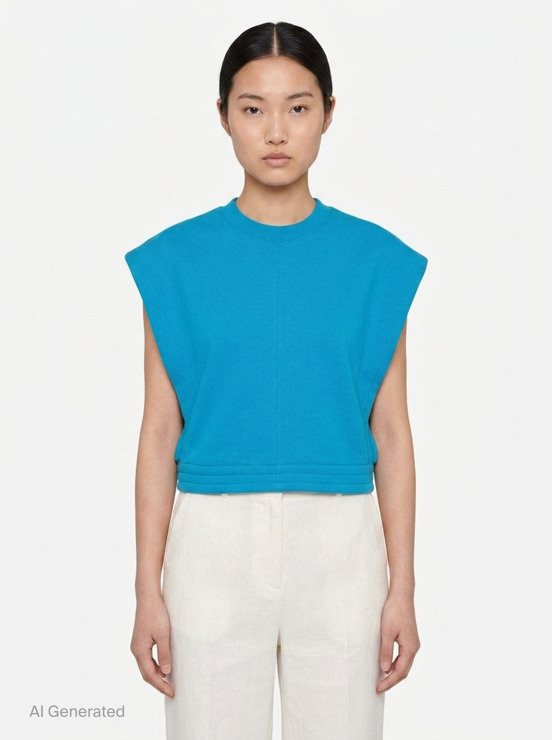 Crop Fleece Jersey Top | Alaïa | Club21 - front