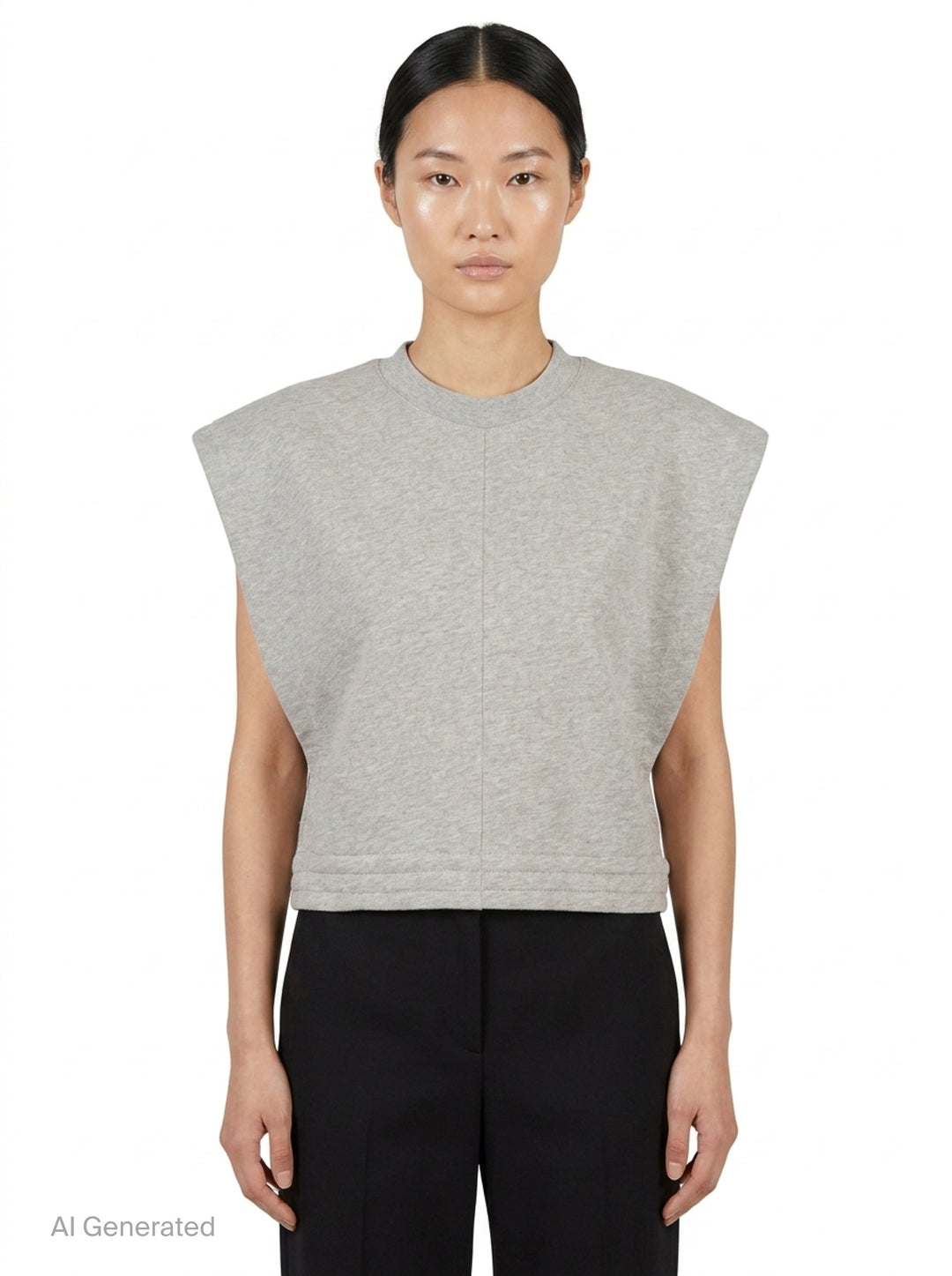 Crop Fleece Jersey Top | Alaïa | Club21 - front