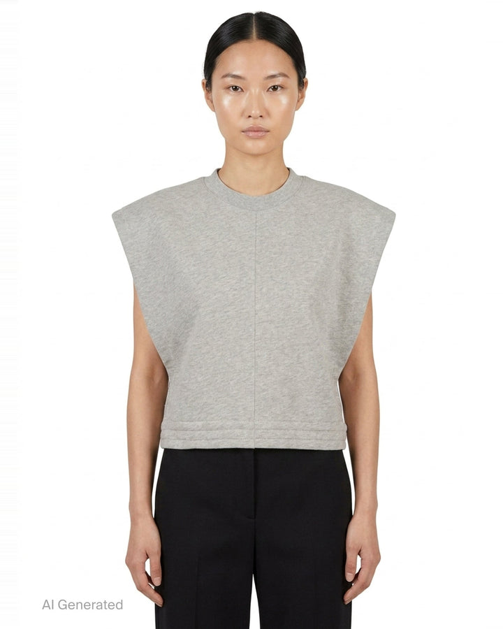 Crop Fleece Jersey Top | Alaïa | Club21 - front