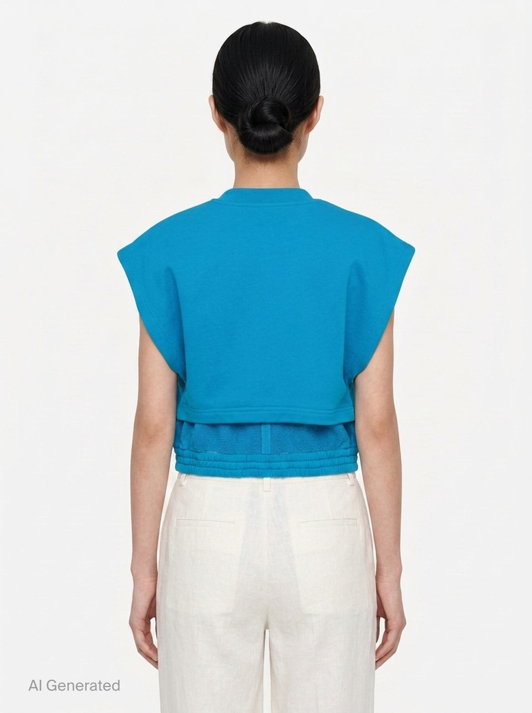 Crop Fleece Jersey Top | Alaïa | Club21 - back