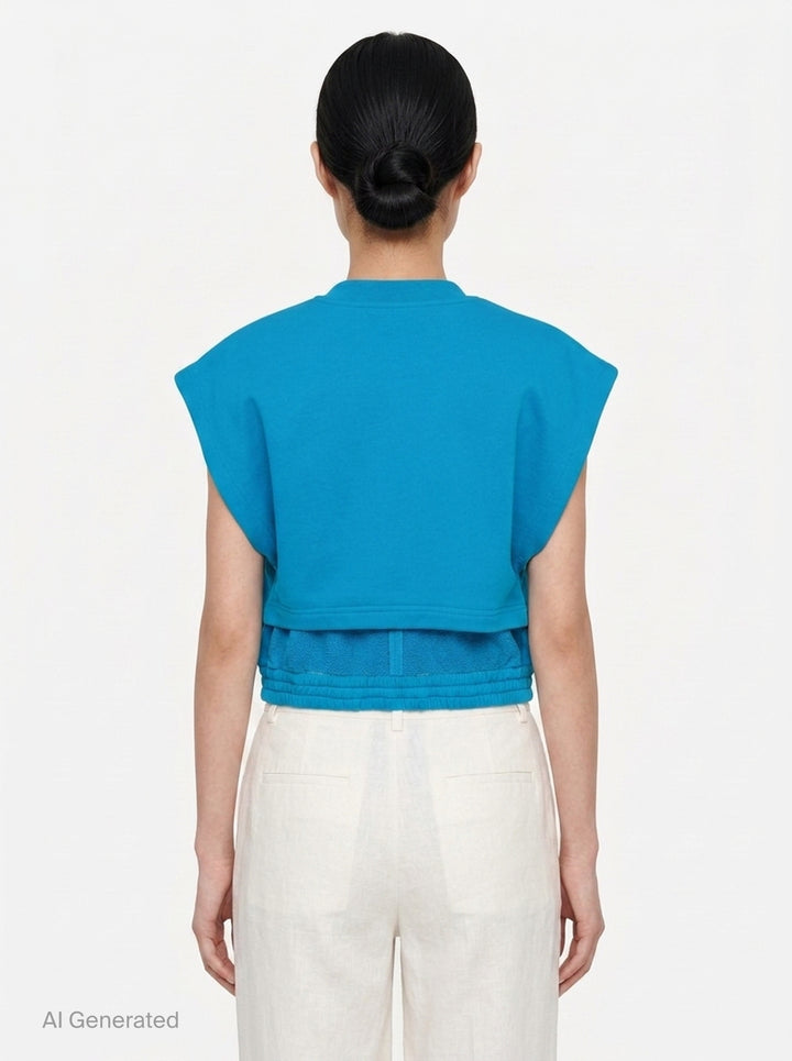 Crop Fleece Jersey Top | Alaïa | Club21 - back