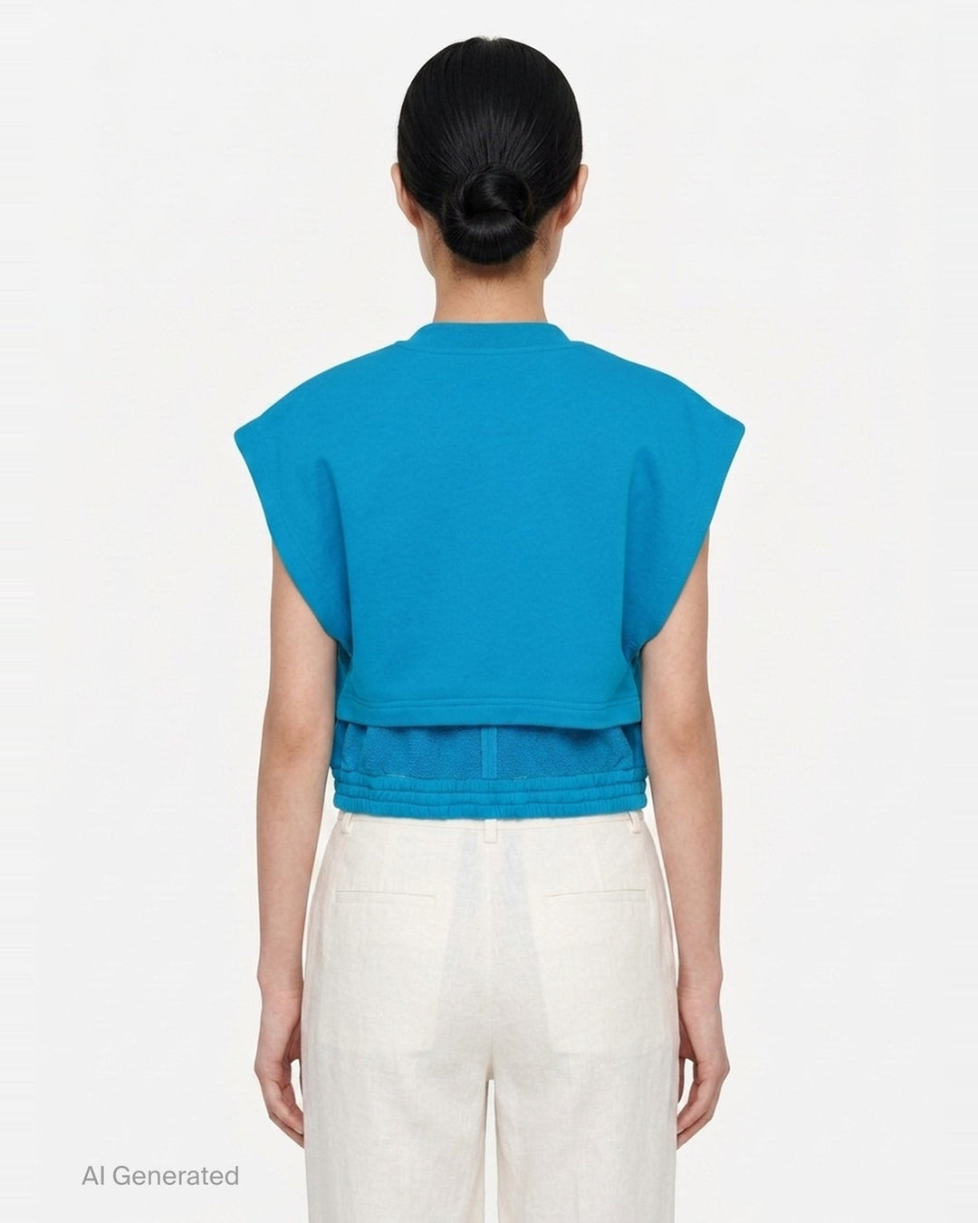 Crop Fleece Jersey Top | Alaïa | Club21 - back