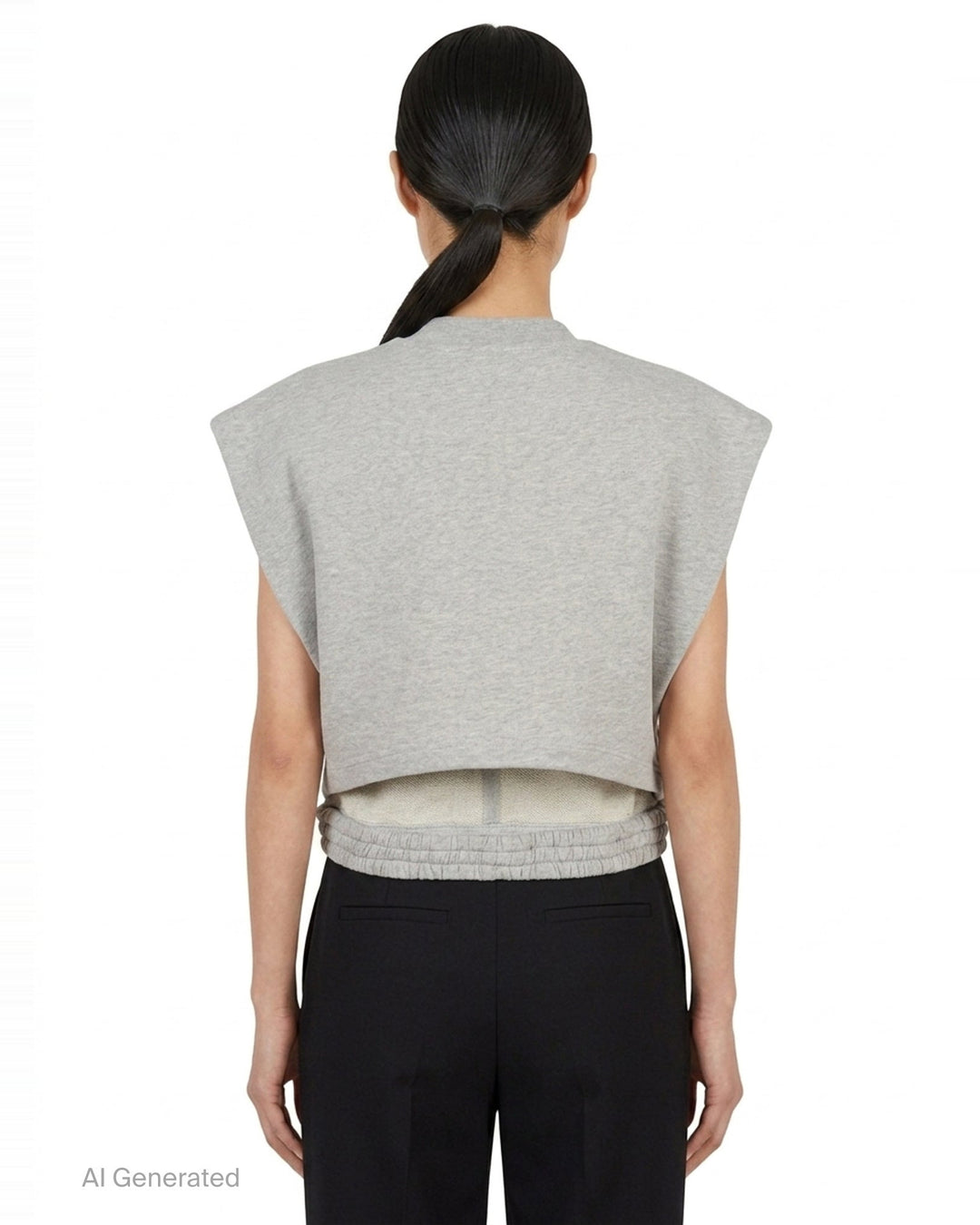 Crop Fleece Jersey Top | Alaïa | Club21 - back