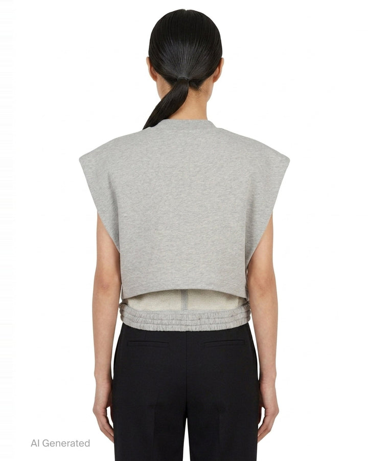 Crop Fleece Jersey Top | Alaïa | Club21 - back