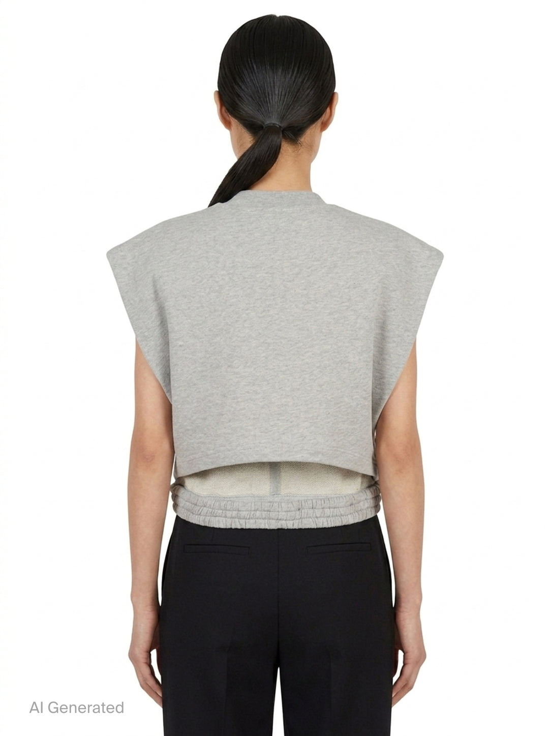 Crop Fleece Jersey Top | Alaïa | Club21 - back