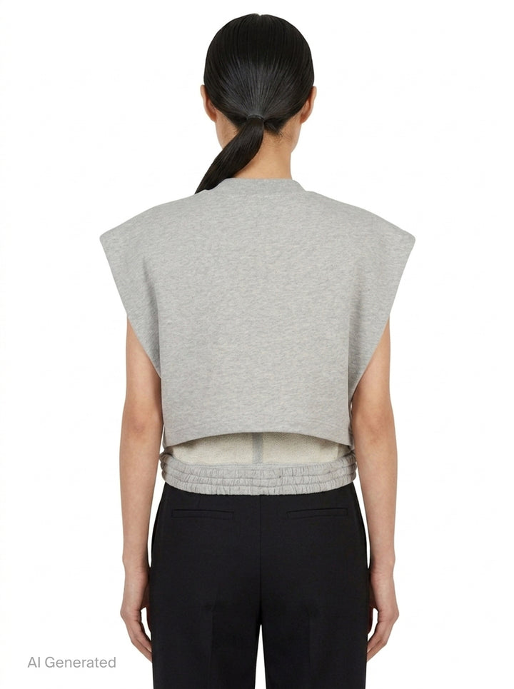 Crop Fleece Jersey Top | Alaïa | Club21 - back