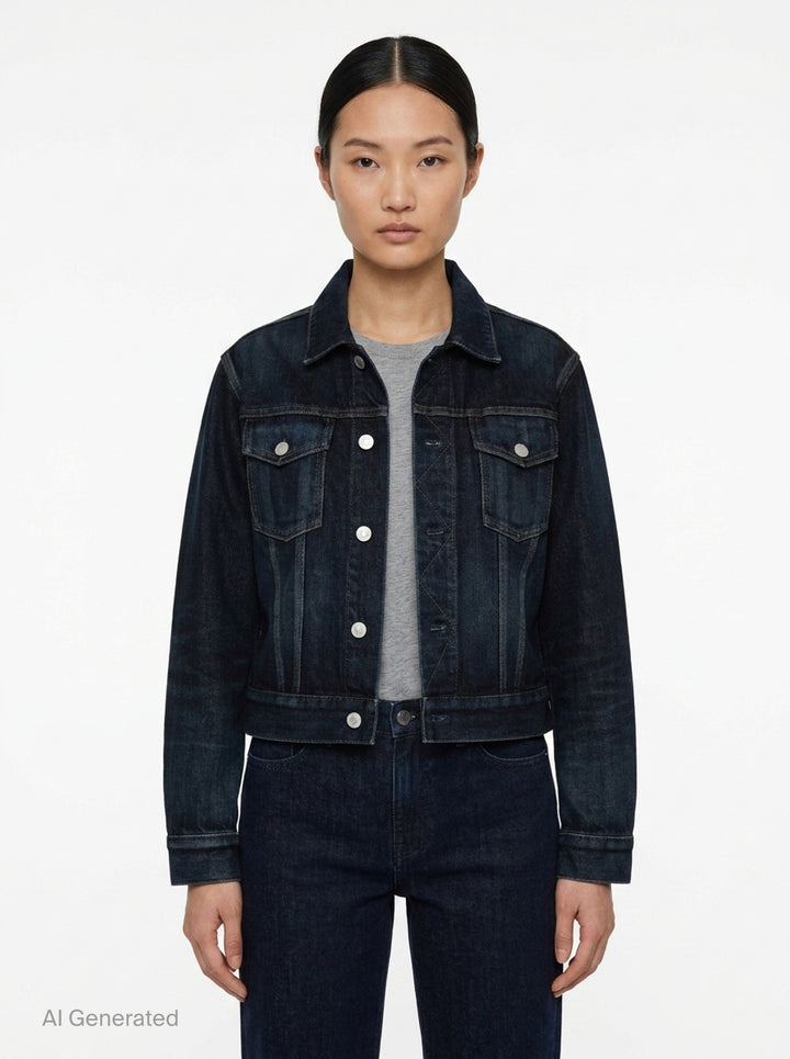 Denim Trucker Jacket | Alaïa | Club21 - front