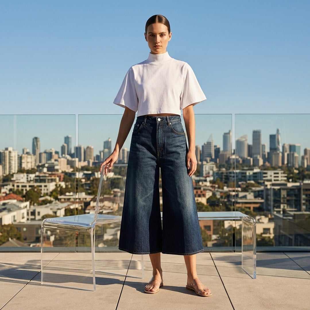 Palazzo Dock Blue Denim Shorts | Alaïa | Club21 - lifestyle