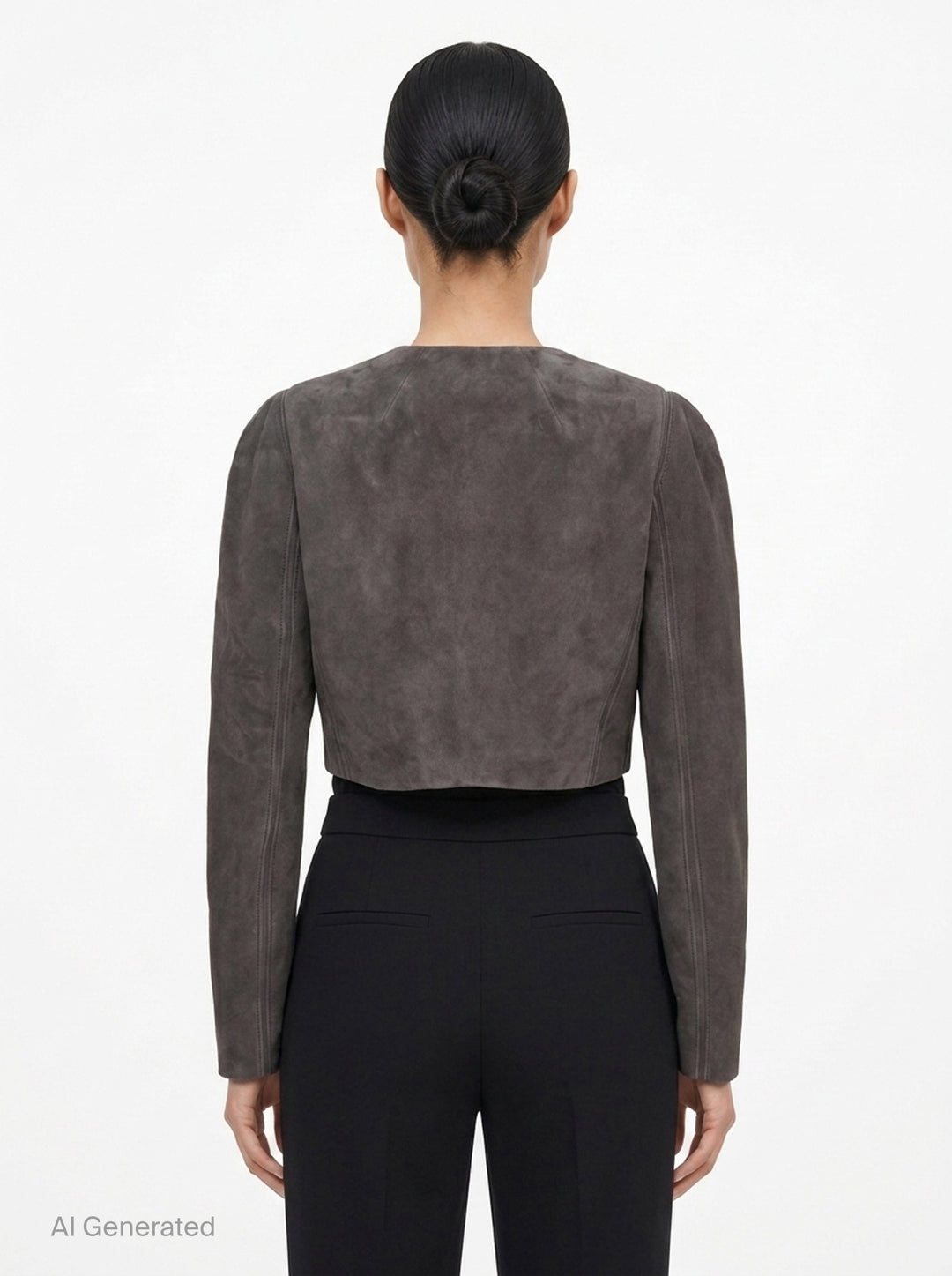 Velvet Goat Suede Cropped Jacket | Alaïa | Club21 - back