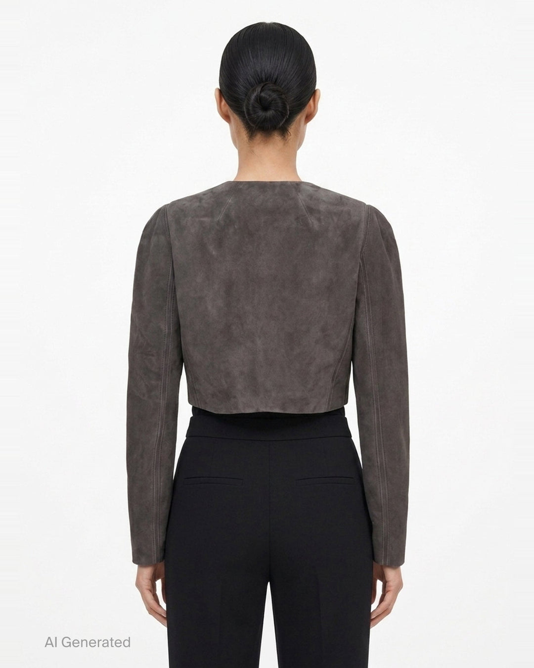 Velvet Goat Suede Cropped Jacket | Alaïa | Club21 - back