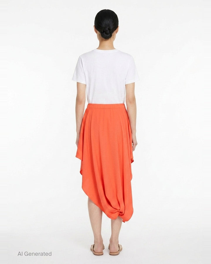 Viscose Cady Peek Skirt | Alaïa | Club21 - back