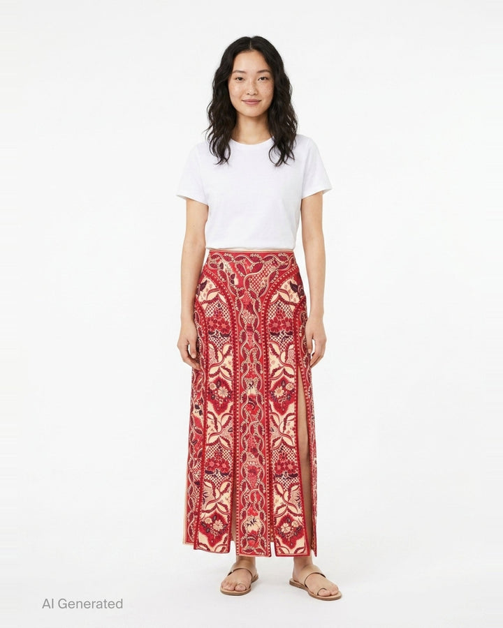 Kenny Floral Print Midi Skirt | Alemais | Club21 - front