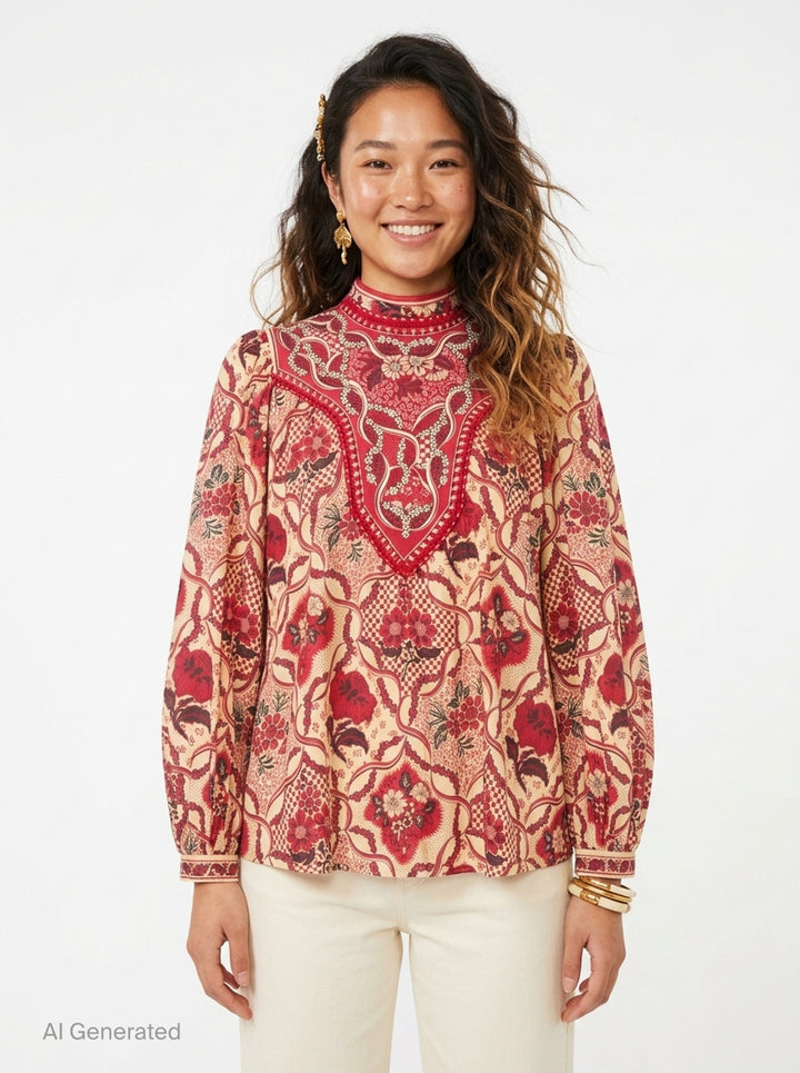 Kenny Floral Woven Blouse | Alemais | Club21 - front