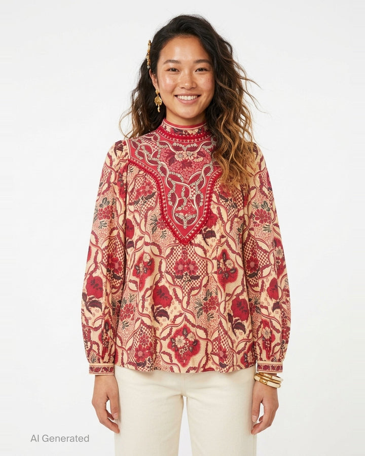 Kenny Floral Woven Blouse | Alemais | Club21 - front