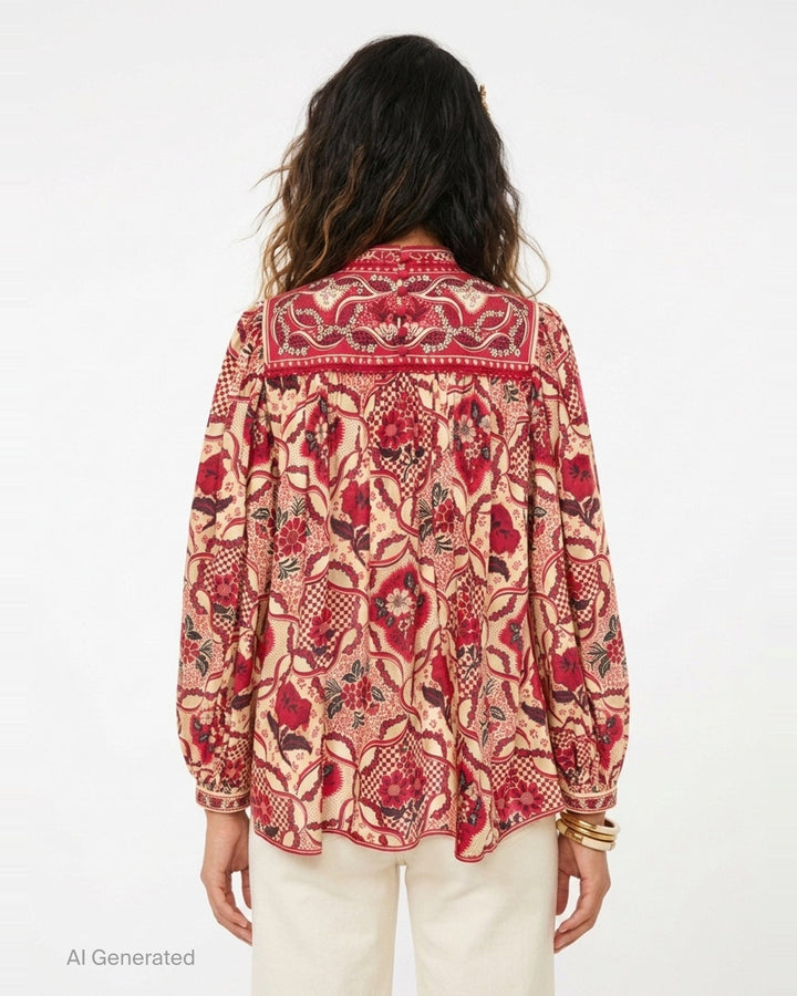 Kenny Floral Woven Blouse | Alemais | Club21 - back