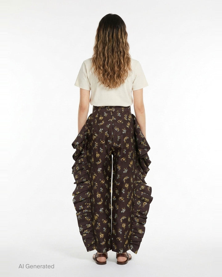 Lilah Floral Ruffle Pants | Alemais | Club21 - back