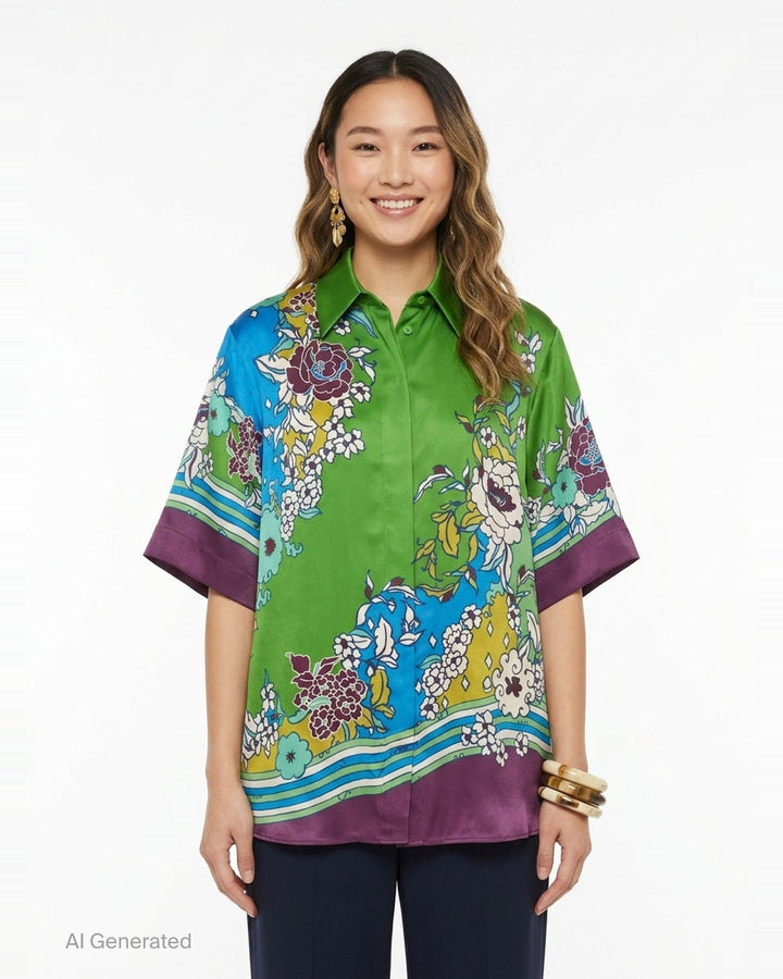 Nanci Silk Shirt | Alemais | Club21 - front