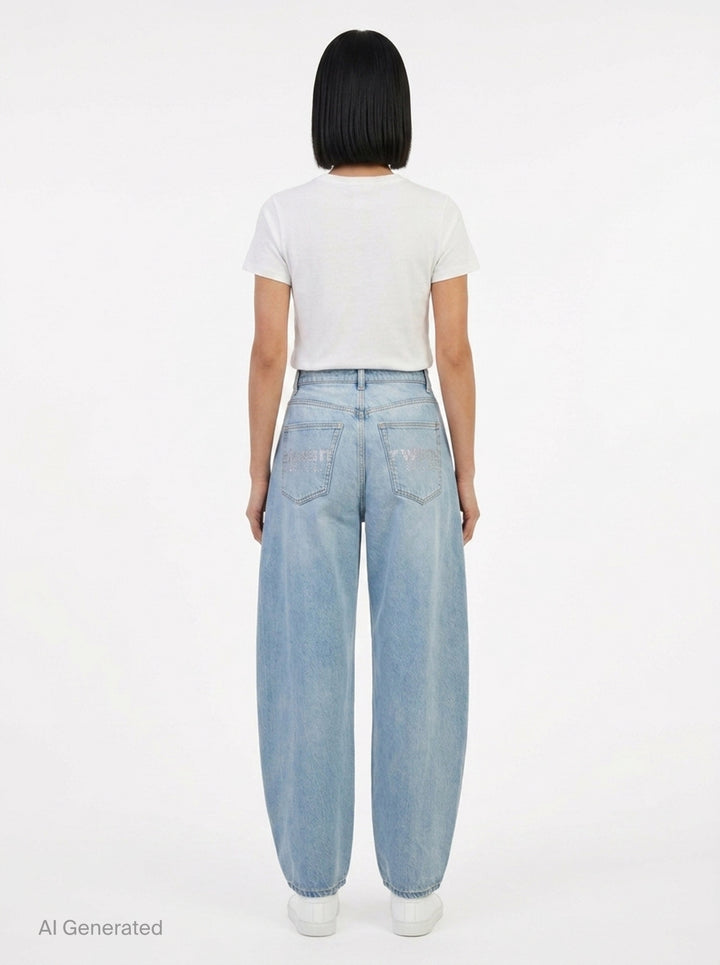 Blow Up Crystal Hotfix Jeans | Alexander Wang | Club21 - back
