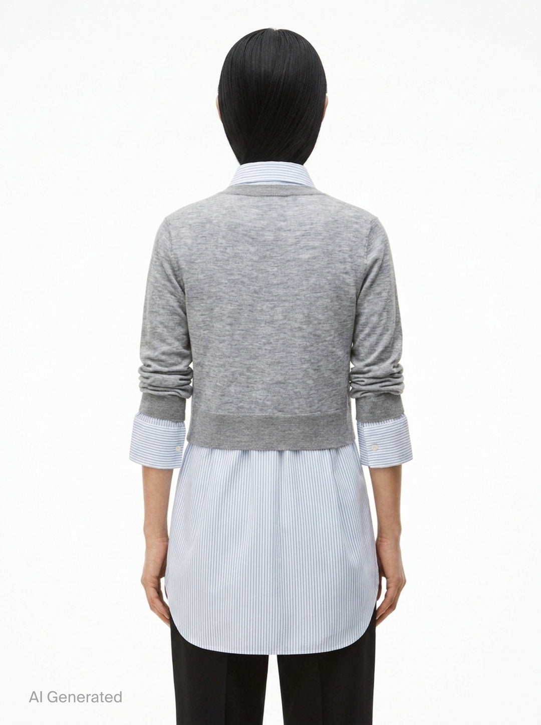 Button Up Sheer Crewneck Combo | Alexander Wang | Club21 - back
