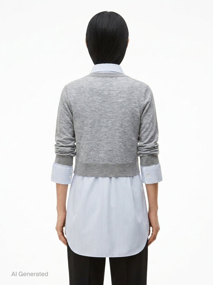 Button Up Sheer Crewneck Combo | Alexander Wang | Club21 - back