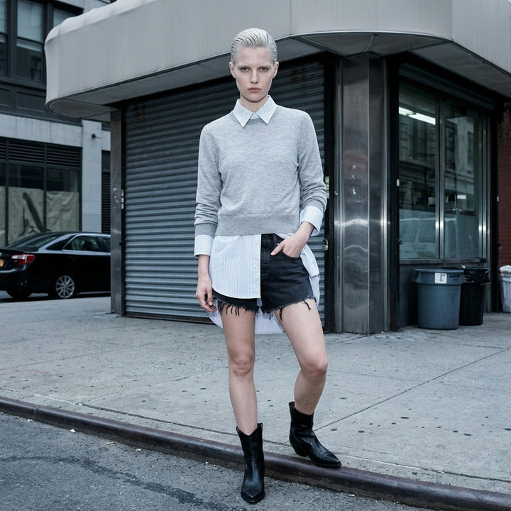 Button Up Sheer Crewneck Combo | Alexander Wang | Club21 - lifestyle