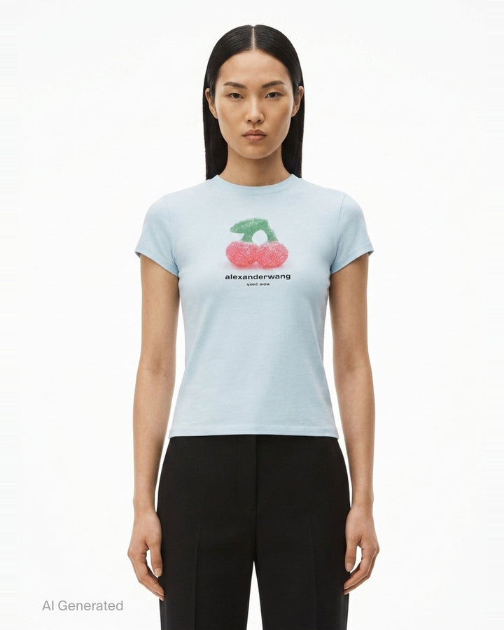 Cherry Graphic Baby Tee | Alexander Wang | Club21 - front