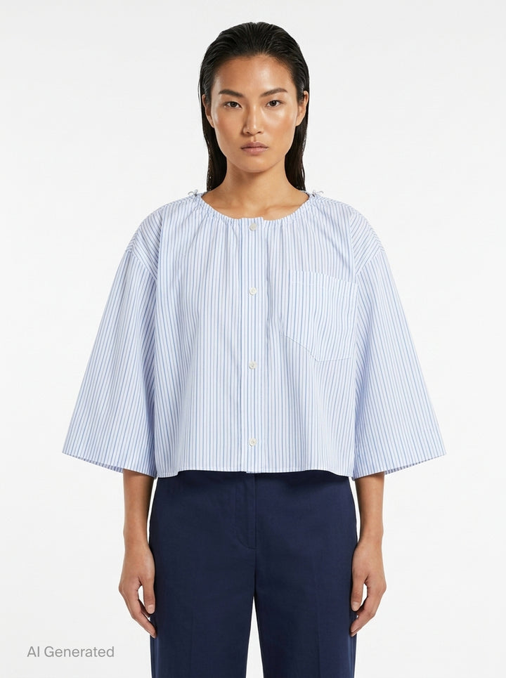 Cropped Bungee Neck Shirt | Alexander Wang | Club21 - front