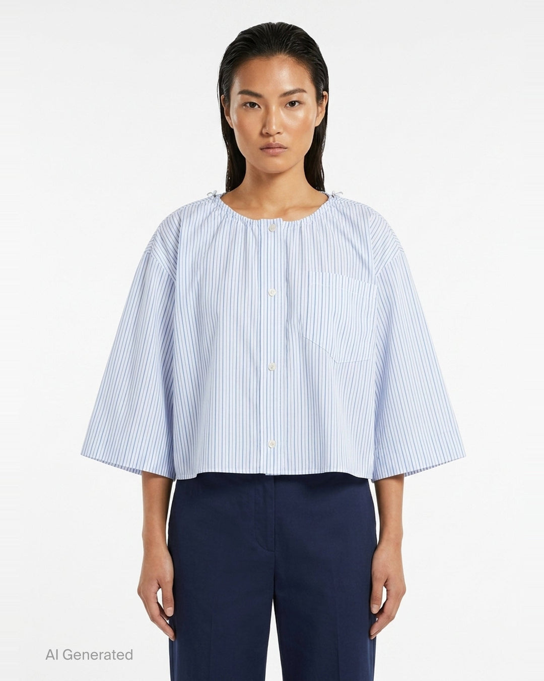 Cropped Bungee Neck Shirt | Alexander Wang | Club21 - front