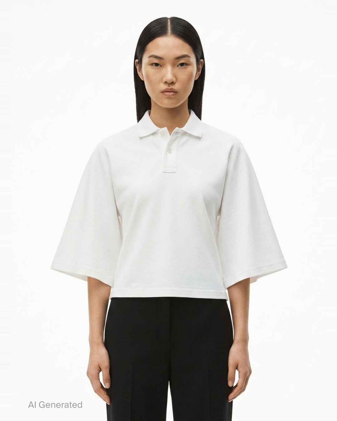 Fitted Polo with Draped Sleeves | Alexander Wang | Club21 - front