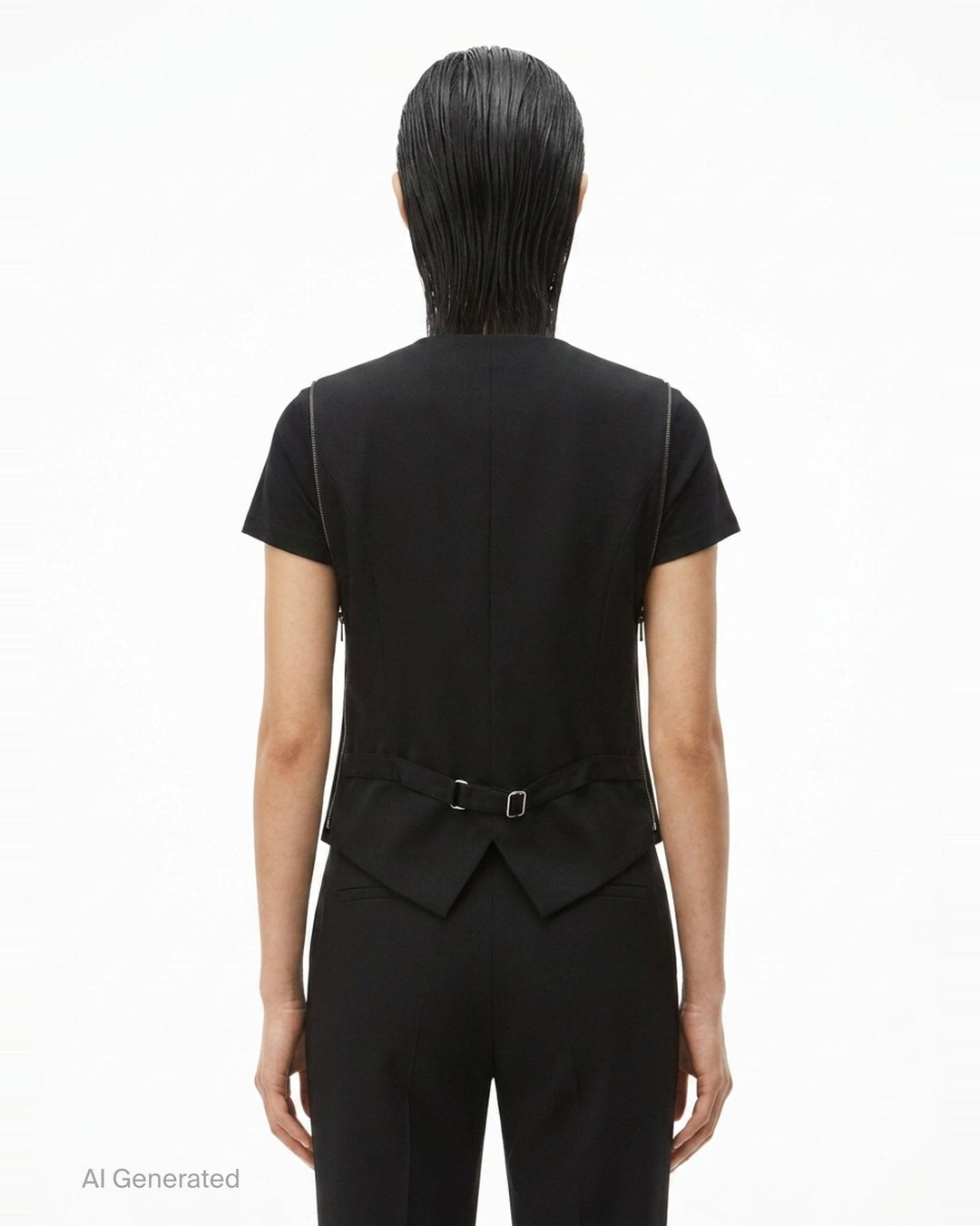 Fitted Tailored Vest with Loop Zip | Alexander Wang | Club21 - back